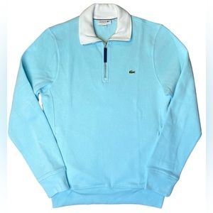 Lacoste Mens Long Sleeve 1/4 Zip Interlock Cotele Sweatshirt - SH3293-51-7MF